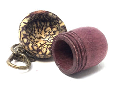 LV-4328  Acorn Pendant Box, Secret Compartment from Purpleheart & Betel Nut-SCREW CAP
