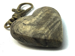 LV-4329 California Buckeye Burl Wooden Heart Shaped Charm, Keychain, Unique Hand Made