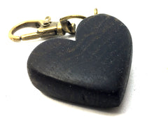 LV-4332 English Bog Oak Wooden Heart Charm, Keychain, Wedding, Anniversary Gift-Hand Made