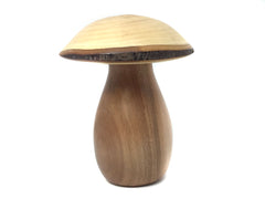 LV-4335 Real Yellowwood & Dogwood Mushroom Keepsake Box, Pill, Jewelry Box-THREADED