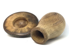 LV-4337  African Celtis & Live Oak Wooden Mushroom Keepsake, Pill, Jewelry Box-THREADED