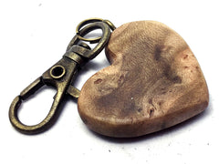 LV-4369 Pacific Dogwood Burl Wooden Heart Shaped Charm, Keychain, Wedding Favor-HAND CARVED