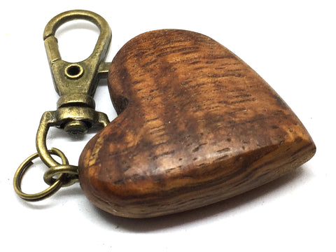 Reserved for Olaf LV-4373  Curly Hawaiian Koa Wooden Heart Shaped Charm, Keychain, Unique Hand Made