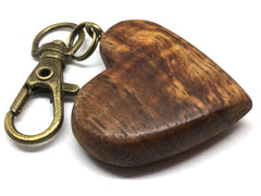 Reserved for Olaf LV-4373  Curly Hawaiian Koa Wooden Heart Shaped Charm, Keychain, Unique Hand Made