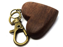 LV-4374  Manzanita Burl Wooden Heart Shaped Charm, Keychain, Unique Hand Made
