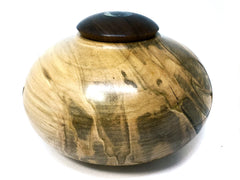 LV-4375 Ambrosa Maple with Black Walnut and Abalone Inlay Threaded Vessel