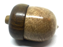 LV-4407  Asian Satinwood Burl & Greenheart  Acorn Jewelry, Ring Box, Pill Box-SCREW CAP