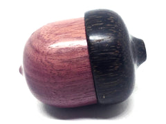 LV-4408 Purpleheart & Black Palm Wooden Acorn Trinket Box, Keepsakes, Jewelry Box-SCREW CAP