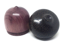 LV-4408 Purpleheart & Black Palm Wooden Acorn Trinket Box, Keepsakes, Jewelry Box-SCREW CAP