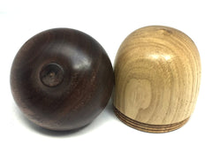 LV-4414 American Chestnut & Black Walnut Burl Acorn Jewelry, Pill , Trinket Box-SCREW CAP
