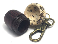 LV-4424  Camatillo & White Elephant Palm Nut  Acorn Box, Pill Holder, Compartment Pendant-SCREW CAP