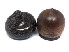 LV-4428 Curly Koa & Black Palm Acorn Jewelry, Ring Box, Pill Box, Gift Box-SCREW CAP