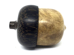 LV-4429  Bay Laurel Burl & Black Palm  Acorn Jewelry, Ring Box, Pill Box-SCREW CAP