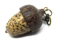 LV-4453 Mun Ebony & Yollilo Palm Nut Acorn Pendant Box, Charm, Pill Holder-SCREW CAP