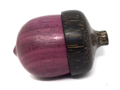 LV-4469 Purpleheart & Black Palm Wooden Acorn Trinket Box, Keepsakes, Jewelry Box-SCREW CAP