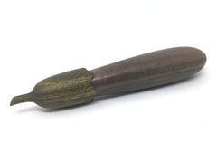 LV-4479  Blue Mahoe & Verawood Eggplant Threaded  Box, Needle Case-SCREW CAP