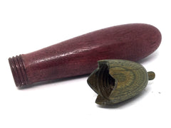 LV-4481 Purpleheart & Verawood Eggplant Threaded Box, Jewelry Box, Needle Case-SCREW CAP