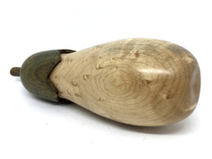 LV-4482  Birdseye Maple & Verawood Eggplant Threaded Box, Needle Case, Pill Box-SCREW CAP