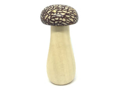 LV-4497 Holly & Betelnut Threaded Mushroom Needle Case, Pill, Jewelry Box-SCREW CAP