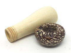 LV-4497 Holly & Betelnut Threaded Mushroom Needle Case, Pill, Jewelry Box-SCREW CAP