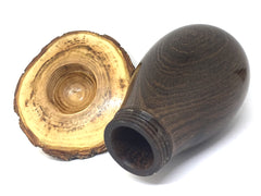 LV-4510  Black Chacate & Golden Rain Wooden Mushroom Keepsake Box, Pill, Jewelry Box-THREADED