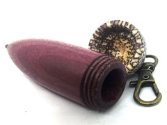 LV-4516  Purpleheart & Betelnut Acorn Box, Pill Holder, Compartment Pendant-SCREW CAP
