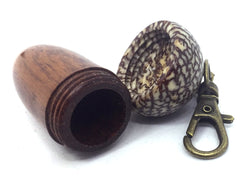 LV-4518  Acorn Pendant Box, Compartment Jewelry from Snakewood & Betel Nut-SCREW CAP