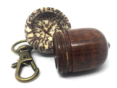 LV-4519  Acorn Pendant Box, Compartment Jewelry from Snakewood & Betel Nut-SCREW CAP