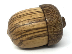 LV-4555  Wooden Acorn Box, Ring Box, Pill Box Zebrawood & Brownheart -SCREW CAP