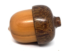 LV-4561 Peroba Rosa & Red Palm Acorn Wooden Pill Holder, Ring Box, -SCREW CAP