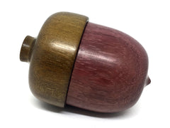LV-4562 Purpleheart & Greenheart Hand Acorn Box, Keepsakes, Jewelry Box-SCREW CAP