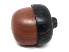 LV-4566 Redheart & Black Palm Acorn Jewelry, Ring Box, Pill Box, Trinket Box-SCREW CAP