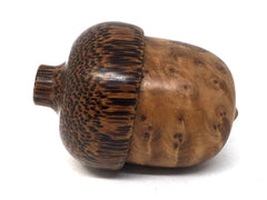 LV-4570 Morrocan Thuya Burl & Red Palm Acorn Box, Charm, Pill Holder-SCREW CAP