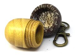 LV-4582 Osage Orange & Betel Nut Acorn Pendant Box, Keychain, Pill Fob-SCREW CAP