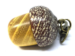 LV-4588 Osage Orange & Betel Nut Acorn Pendant Box, Keychain, Pill Fob-SCREW CAP