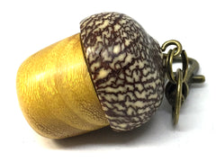 LV-4588 Osage Orange & Betel Nut Acorn Pendant Box, Keychain, Pill Fob-SCREW CAP
