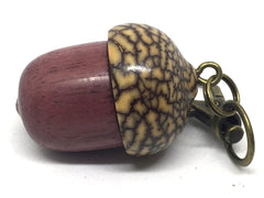 LV-4595  Acorn Pendant Box, Secret Compartment from Purpleheart & Betel Nut-SCREW CAP