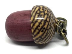 LV-4595  Acorn Pendant Box, Secret Compartment from Purpleheart & Betel Nut-SCREW CAP