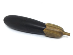 LV-4603  Ebony & Verawood Eggplant Threaded Box, Needle Case, Jewelry Box-SCREW CAP