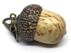 LV-4607 Masur Birch  and  Betel Nut Acorn Key Fob, Pill Holder, Compartment Pendant-SCREW CAP
