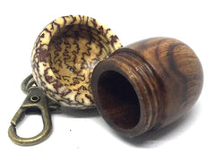 LV-4615 Desert Ironwood & Betelnut Acorn Pendant Box, Charm, Pill Holder-SCREW CAP