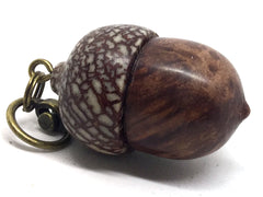 LV-4624 Redwood Burl & Betel Nut Acorn Pendant Box, Charm, Pill Holder-SCREW CAP