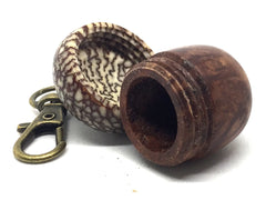 LV-4627 Redwood Burl & Betel Nut Acorn Pendant Box, Charm, Pill Holder-SCREW CAP