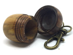 LV-4628 Acorn Pendant Box, Pill Fob Chittum Wood & Lignum Vitae-SCREW CAP