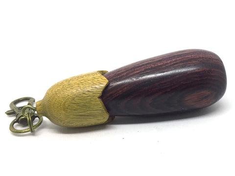 LV-4637 Camatillo & Verawood Eggplant Pendant Box, Pill Holder, Needle Case-THREADED