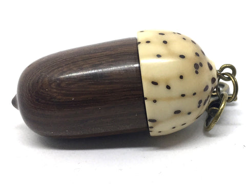LV-4640 Partridgewood with Raffia Palm Nut Acorn Pendant Box, Pill Fob-SCREW CAP