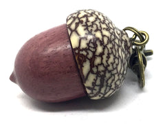 LV-4641  Acorn Pendant Box, Secret Compartment from Purpleheart & Betel Nut-SCREW CAP