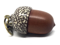LV-4644 Manzanita & Betel Nut Acorn Pendant Box, Charm, Pill Holder-SCREW CAP