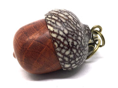 LV-4661 Logwood Burl & Betelnut Acorn Pendant Box, Bag Charm, Keychain-SCREW CAP