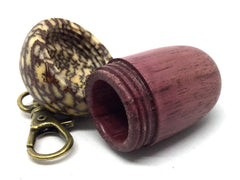 LV-4665  Acorn Pendant Box, Secret Compartment from Purpleheart & Betel Nut-SCREW CAP